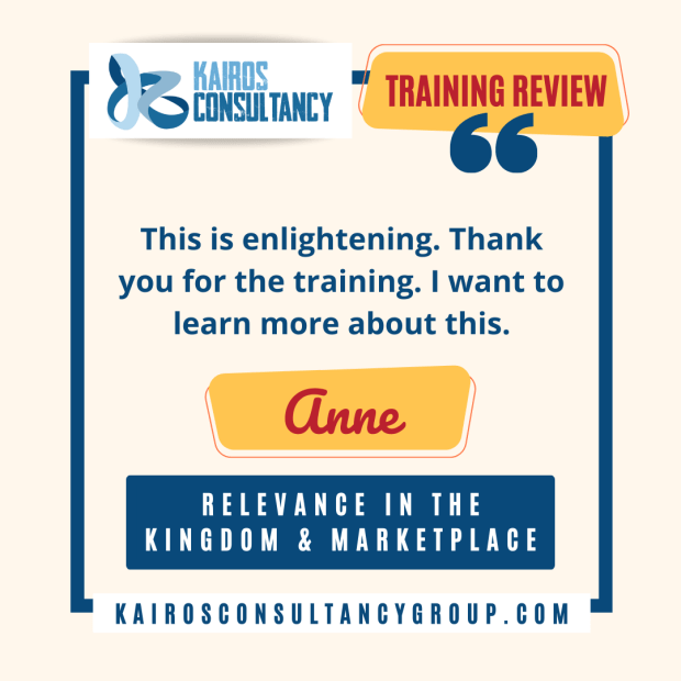 TRAINING REVIEWS | KAIROS CONSULTANCY GROUP